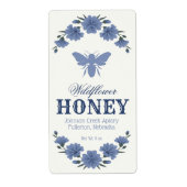 Honey Bee Blue Floral Label (Vorne)