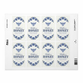 Honey Bee Blue Floral Label (Vorne)