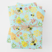 Honey Bee Blue Geschenkpapier Set (Beispiel)