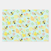 Honey Bee Blue Geschenkpapier Set (Vorderseite)