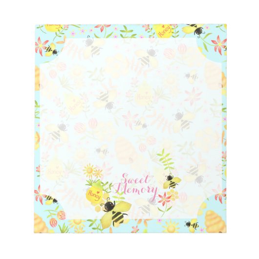 Honey Bee Blue Notizblock (Vorderseite)