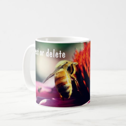 Honey Bee Blume Personalisiert Kaffeetasse (Vorderseite Links)
