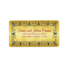 Honey Bee Border Imitate Gold Leaf Adresse Adressaufkleber