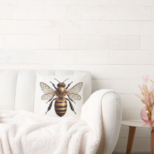 Honey Bee Botanical Nature Inspiriert Art Kissen (Liege)