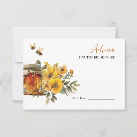 Honey Bee Brautparty Advice for the Bride Card Einladung (Vorderseite)