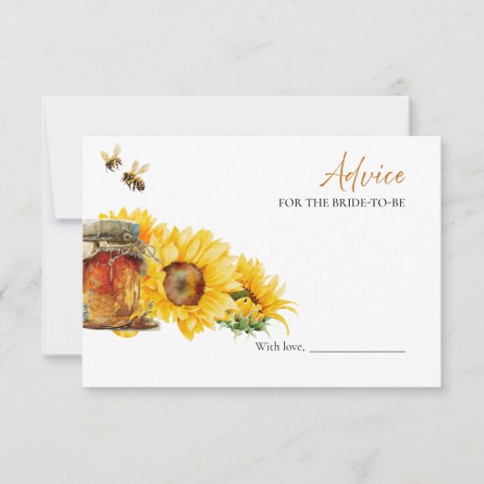 Honey Bee Brautparty Advice for the Bride Card Einladung (Vorderseite)