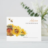 Honey Bee Brautparty Advice for the Bride Card Einladung (Stehend Vorderseite)