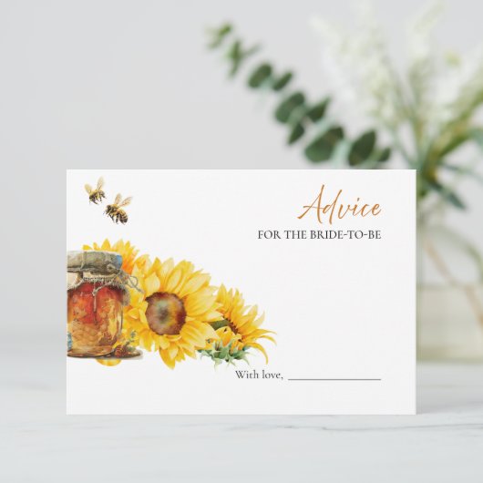 Honey Bee Brautparty Advice for the Bride Card Einladung (Stehend Vorderseite)