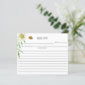 Honey Bee Bridal Shower Double Sided Recipe Card (Stehend Vorderseite)
