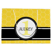 Honey Bee Bumblebee First Birthday Baby Shower Große Geschenktüte (Rückseite)