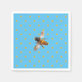 Honey Bee bumblebee retro gold polka-dot Serviette (Vorderseite)