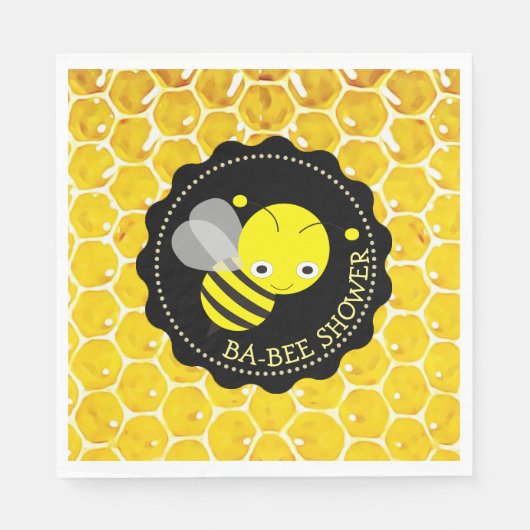 Honey Bee Bumblebee Themed Babee Dusche Napkins Serviette (Vorderseite)