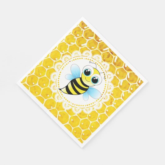 Honey Bee Bumblebee Themed Baby Dusche Napkins Serviette (Ecke)