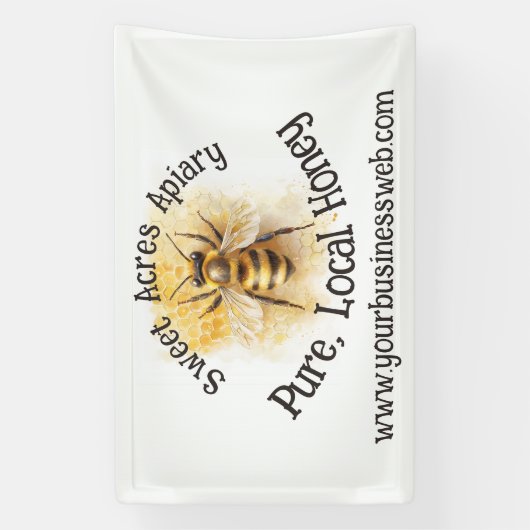Honey Bee Business Apiary Honeybee Honeycomb Banner (Vertikal)