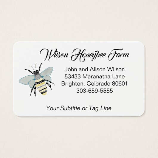 Honey Bee Business Card (Vorderseite)