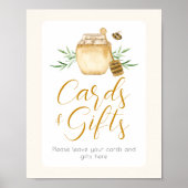 Honey Bee Cards And Gift Baby Shower Table Sign Poster (Vorne)