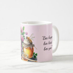 Honey Bee Clover Blume Inspiration Zitat Tasse