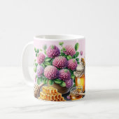 Honey Bee Clover Blume Inspiration Zitat Tasse (Vorderseite Links)