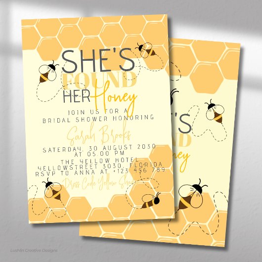 Honey Bee Comb Bridal Dusche Einladung