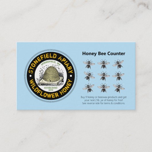 Honey Bee Counter Light Blue Treuekarte (Vorderseite)