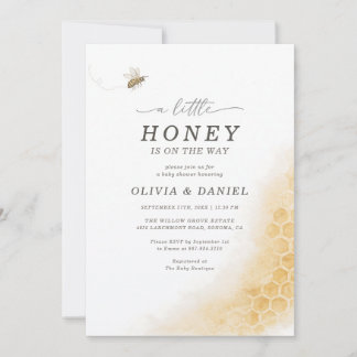 Honey Bee Couples Baby Shower Yellow Einladung