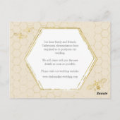 Honey Bee Cream Gold ändern Datum Postkarte (Rückseite)