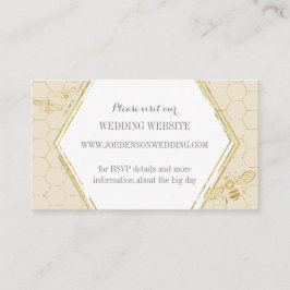 Honey Bee Cream Gold Custom Website Card Begleitkarte