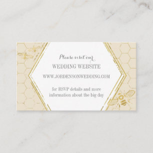 Honey Bee Cream Gold Custom Website Card Begleitkarte