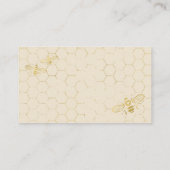 Honey Bee Cream Gold Custom Website Card Begleitkarte (Rückseite)
