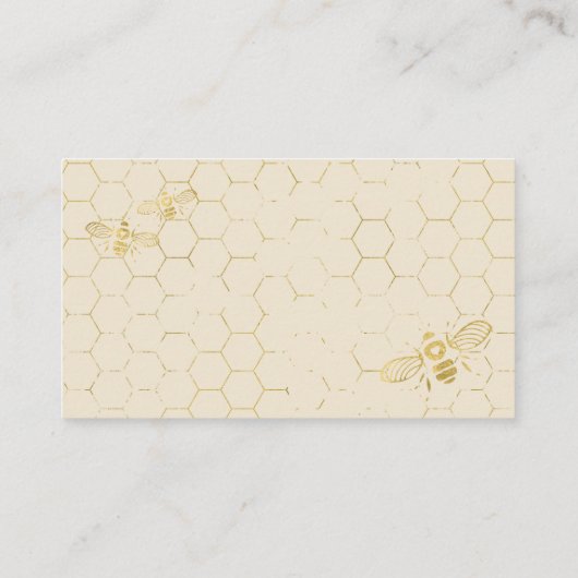 Honey Bee Cream Gold Custom Website Card Begleitkarte (Rückseite)