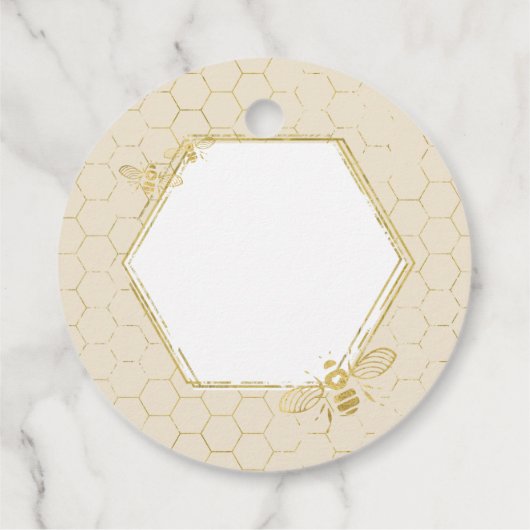 Honey Bee Cream Gold Individuelle Name Wedding Geschenkanhänger (Rückseite)