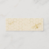 Honey Bee Cream Gold Muster Custom Address Card Mini Visitenkarte (Rückseite)