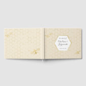Honey Bee Cream Gold Muster Custom Wedding Gästebuch (Voll)