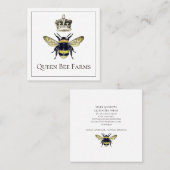 Honey Bee Crown Beekeeping Farm Quadratische Visitenkarte (Vorne/Hinten)