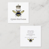 Honey Bee Crown Farm Apiary Beekeeper Quadratische Visitenkarte (Vorne/Hinten)