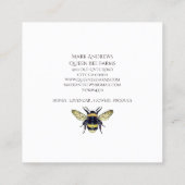 Honey Bee Crown Farm Apiary Beekeeper Quadratische Visitenkarte (Rückseite)