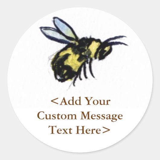 Honey Bee Custom Design Art Label Stickers (Vorderseite)