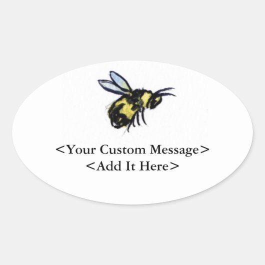 Honey Bee Custom Insect Art Oval Bug Stickers (Vorderseite)