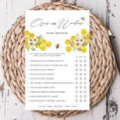 Honey Bee & Daisy Over under Baby Paper Game Card Flyer