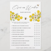 Honey Bee & Daisy Over under Baby Paper Game Card Flyer (Vorne)