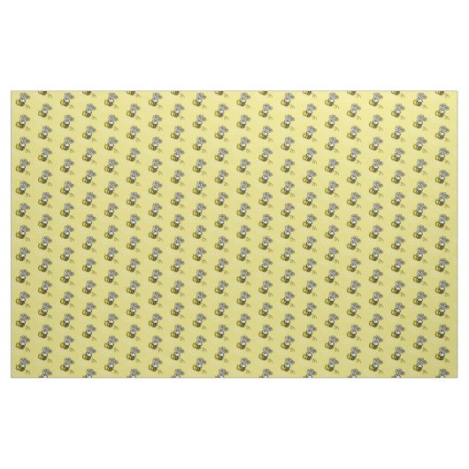 Honey Bee & Daisy Pattern Yellow Stoff (Yard (91,4 cm))