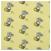 Honey Bee & Daisy Pattern Yellow Stoff (Muster)