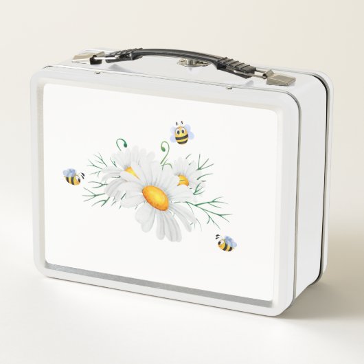 Honey Bee Daisy Personalisiert Metall Brotdose (Rückseite)