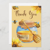 Honey Bee Danke-Card Einladung (Vorne/Hinten)