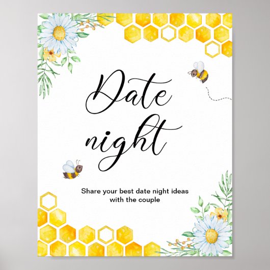 Honey Bee Date Night Ideas Bridal Poster (Vorne)