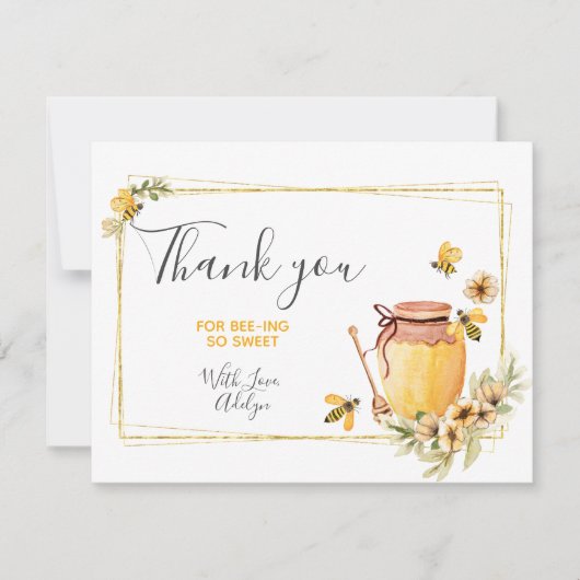 Honey Bee Day Birthday Dankeschön Card Dankeskarte (Vorderseite)