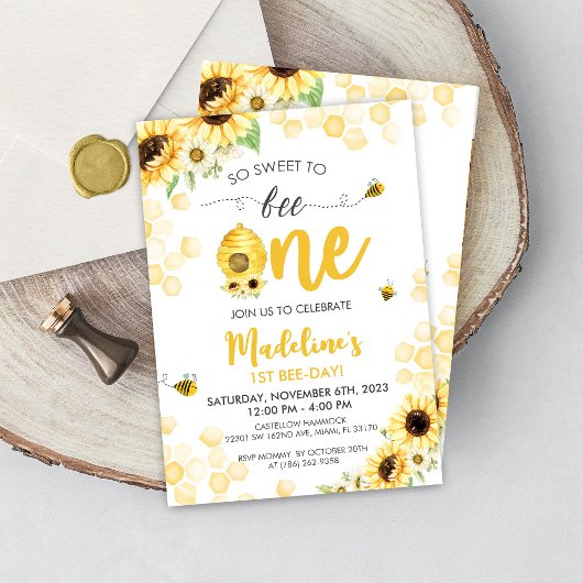 Honey Bee Day Sonnenblume Geburtstag Einladung