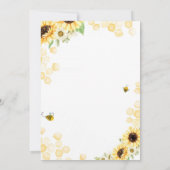 Honey Bee Day Sonnenblume Geburtstag Einladung (Rückseite)