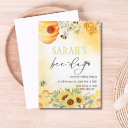 Honey Bee Day Themed Birthday Party Einladung