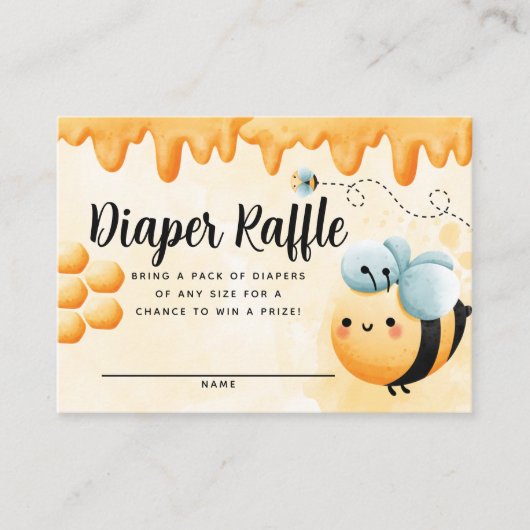 Honey Bee Diaper Raffle Card Beilage Begleitkarte (Vorderseite)